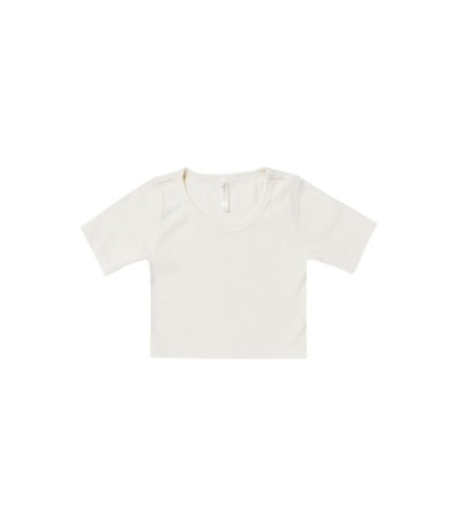 Rylee + Cru Ribbed scoop tee || Ivory