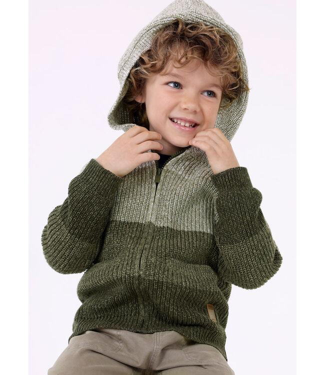 Mayoral Knit color block hooded sweater