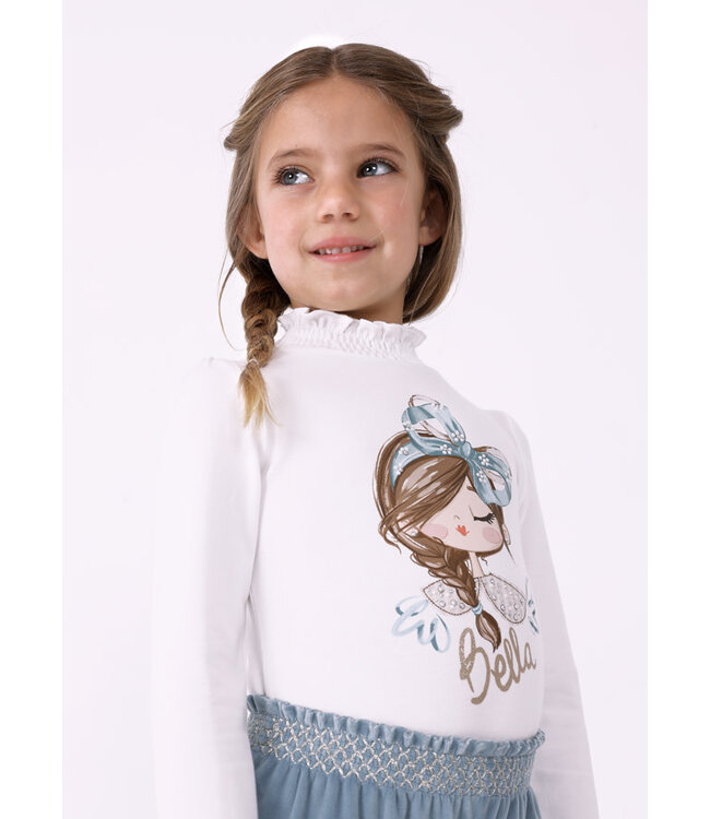 Mayoral Mock neck viscose shirt