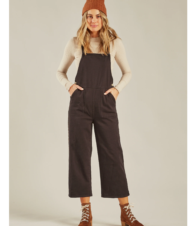 Rylee + Cru Wide leg overall in dusty blue -Size S