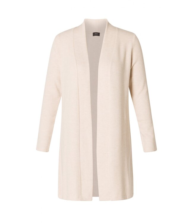 Yest Open front half length cardigan in ribbed jersey