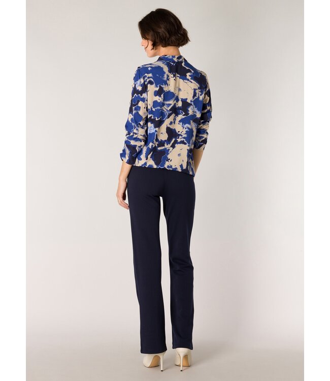 Yest Shereen blouse with an all over print in blue & sand colors