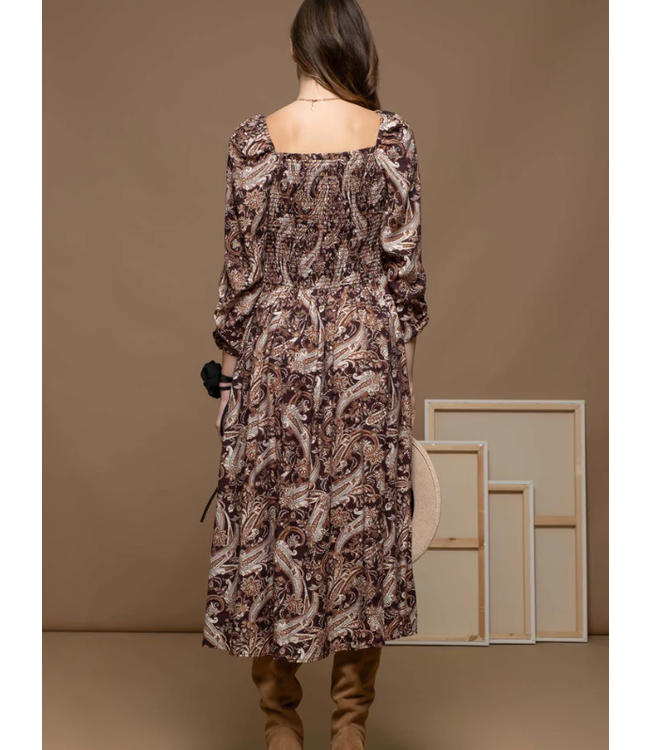 Blu Pepper Sweetheart neckline floral midi dress