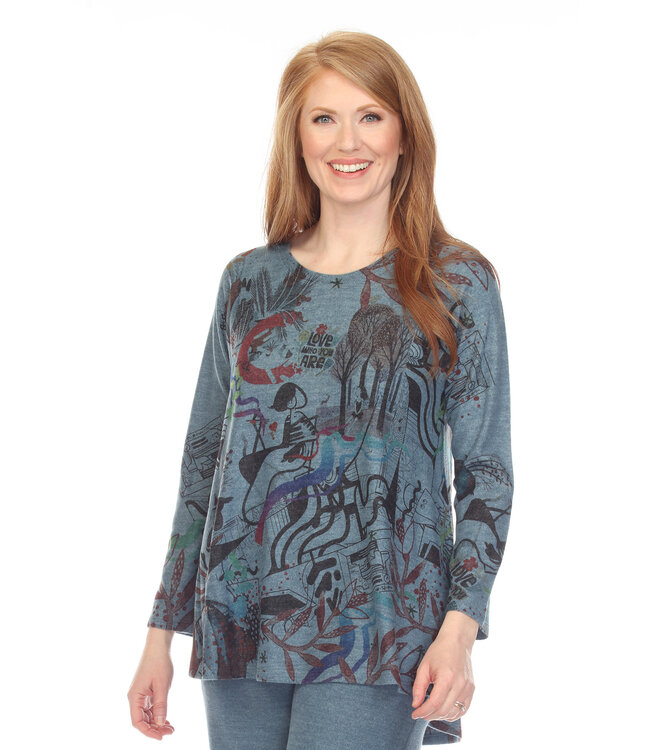 Inoah Brushed long sleeve Aline pullover