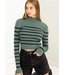 Double Zero Basic ribbed striped crop top