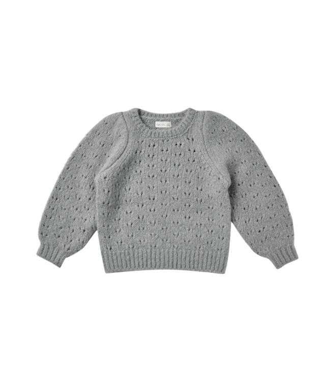 Rylee + Cru Balloon sweater in dusty blue - size 4-5Y