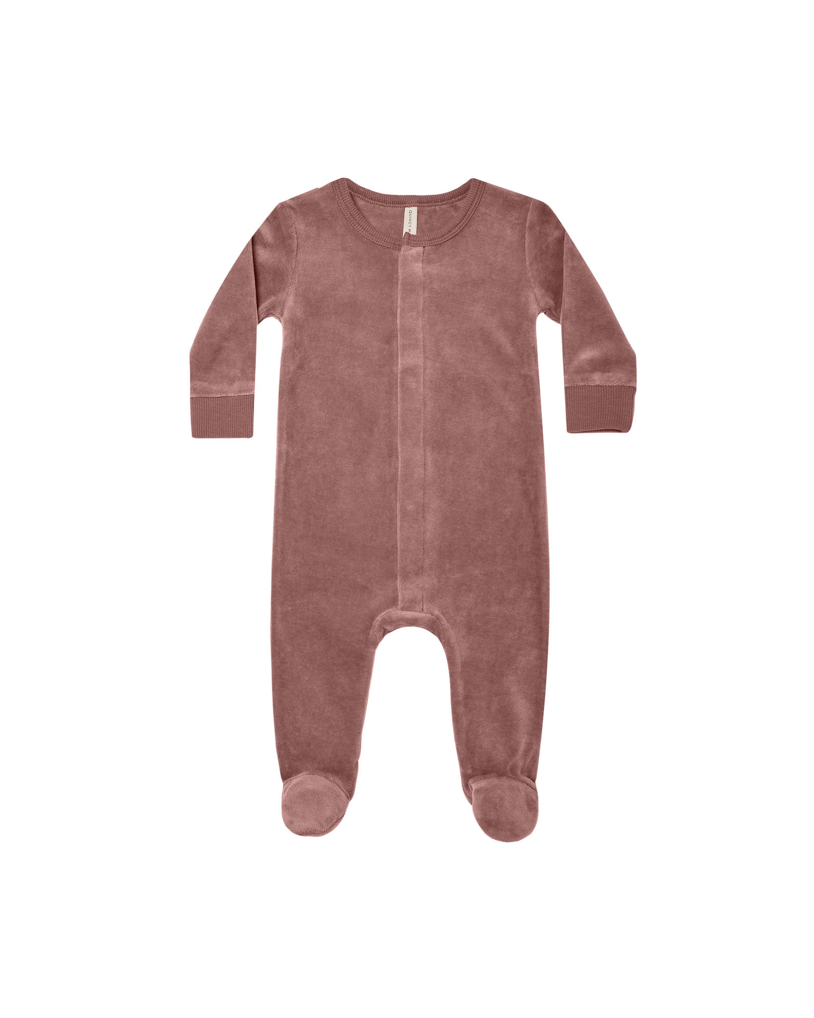Velour hidden snap footie - Lizzy Lou Boutique
