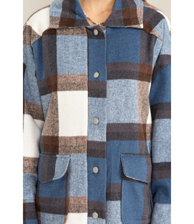 Plaid over sized jacket