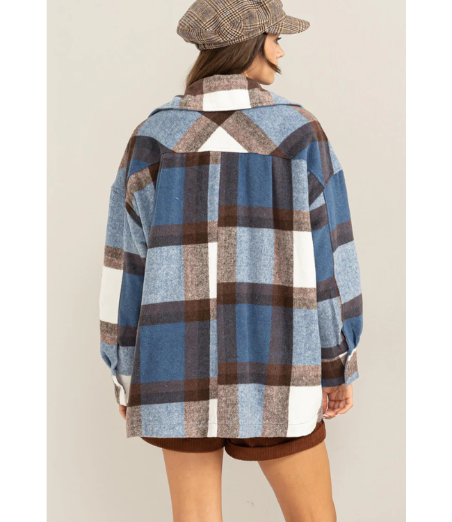 Plaid over sized jacket