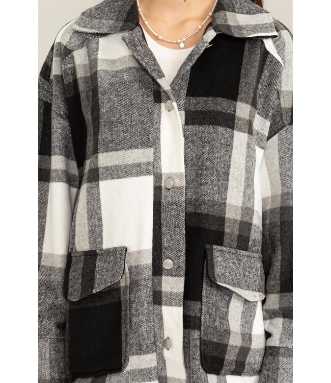 Plaid over sized jacket