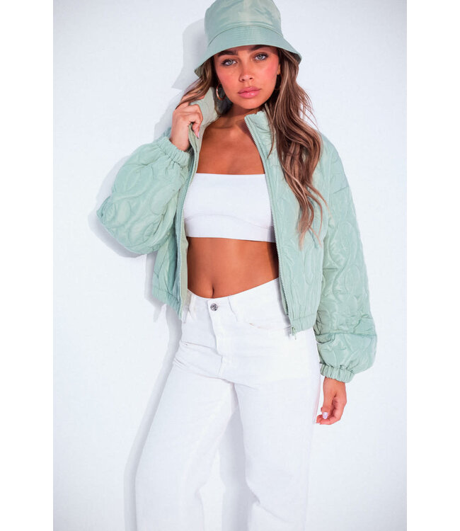 Quilted crop jacket