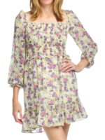 Papillon Eastern Imports Tiered Puff Slv Dress