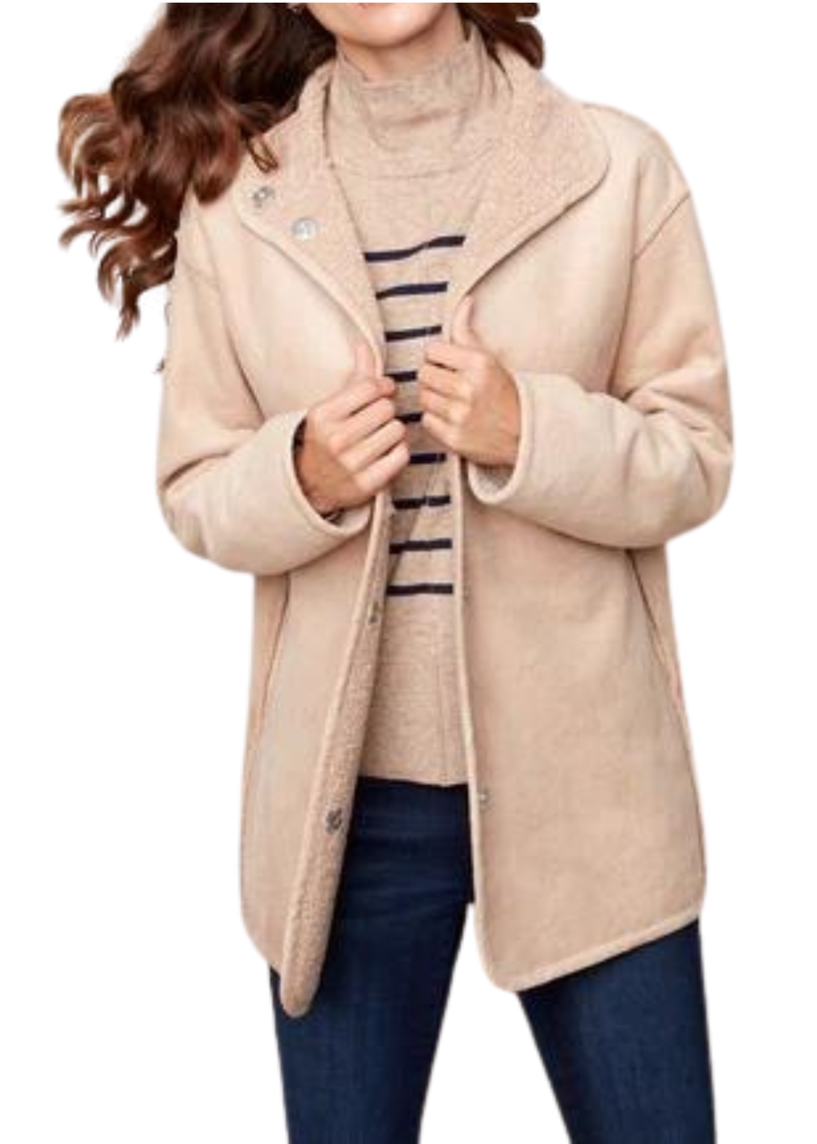 Faux Suede/Sherpa Jacket - Luci Boutique