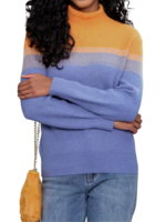 Alison Sheri Mock Nk Sweater w/Stripe