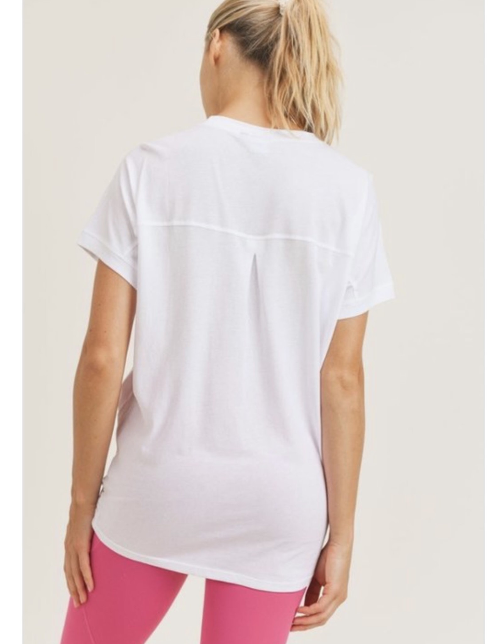 Mono B Longline Tee with Twisted Bottom and Pinched Back