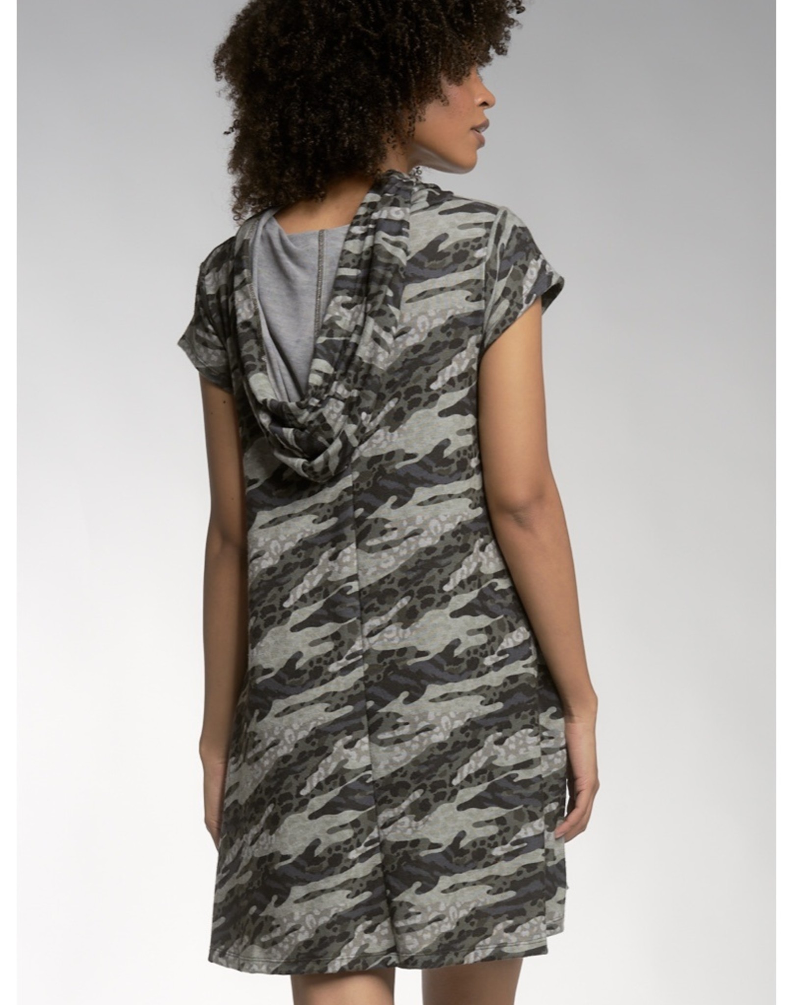 Elan Elan Cap Sleeve Dress with Hood