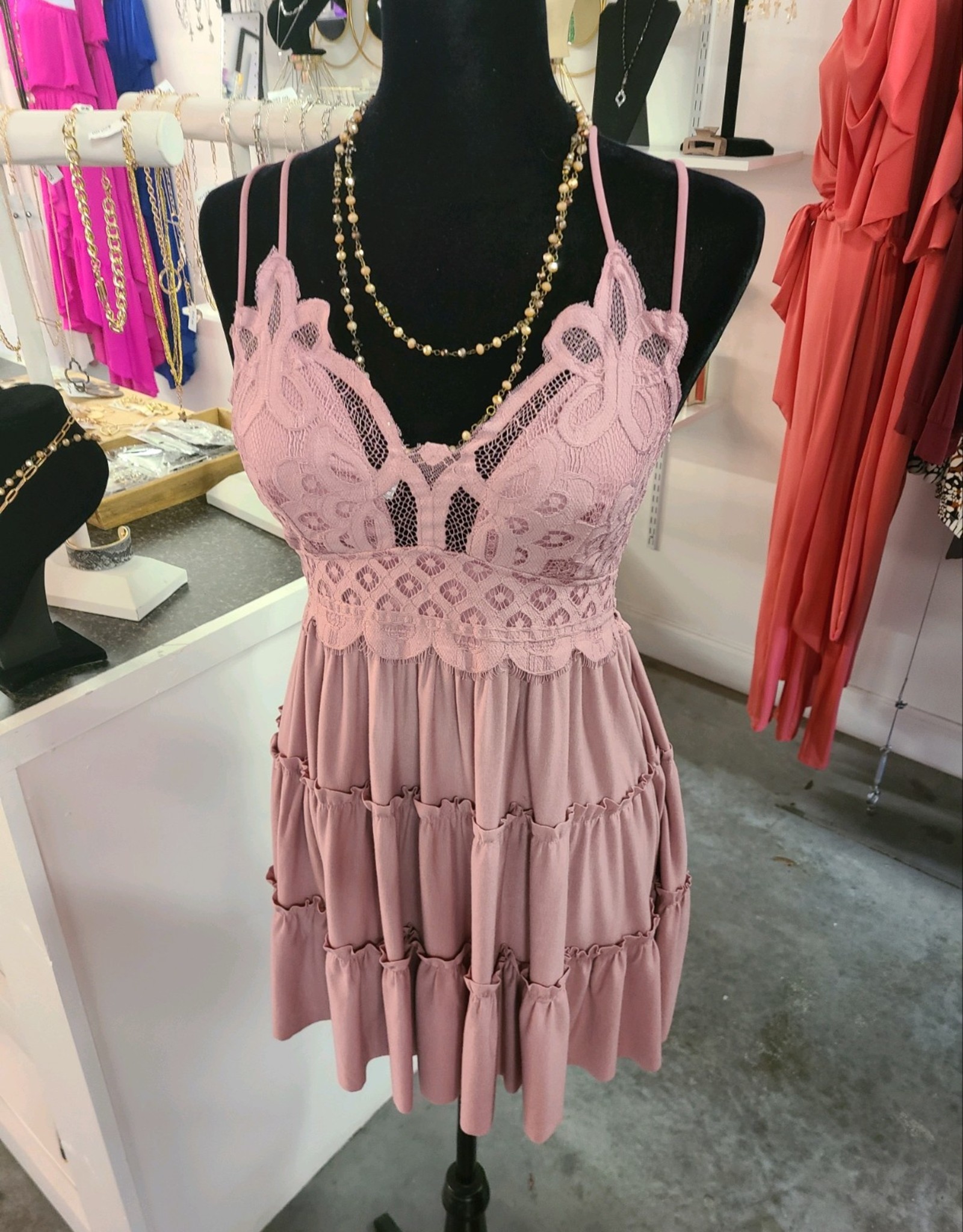 Zenana Crochet Lace Cami Dress