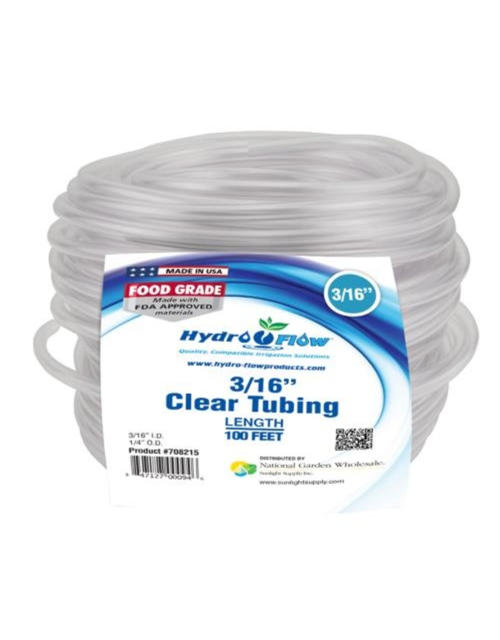 Tubing Air Clear Vinyl 3/16" ID - 100 Ft Roll