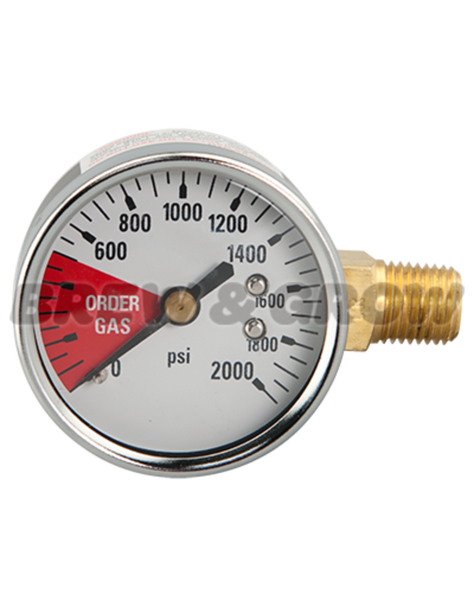 Gauge 2" 0-2000 lb Left Hand - 1/4" MPT