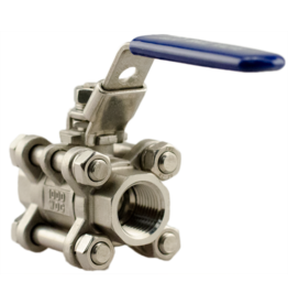 Ball Valve Stainless Steel 1/2" NPT - Three Piece