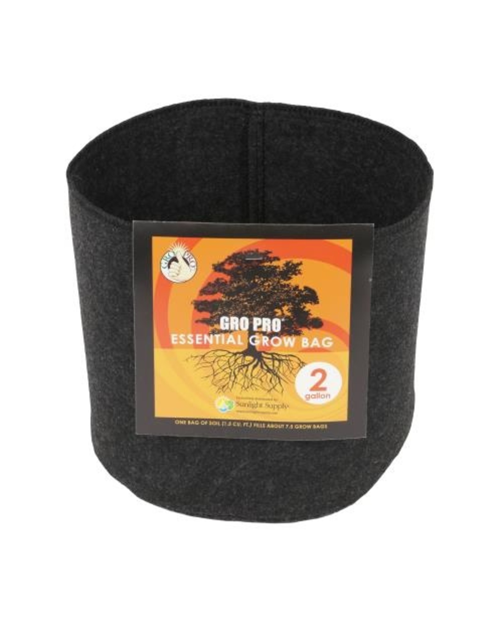 Gro Pro Gro Pro Essential Round Fabric Pot - Black 2 Gallon