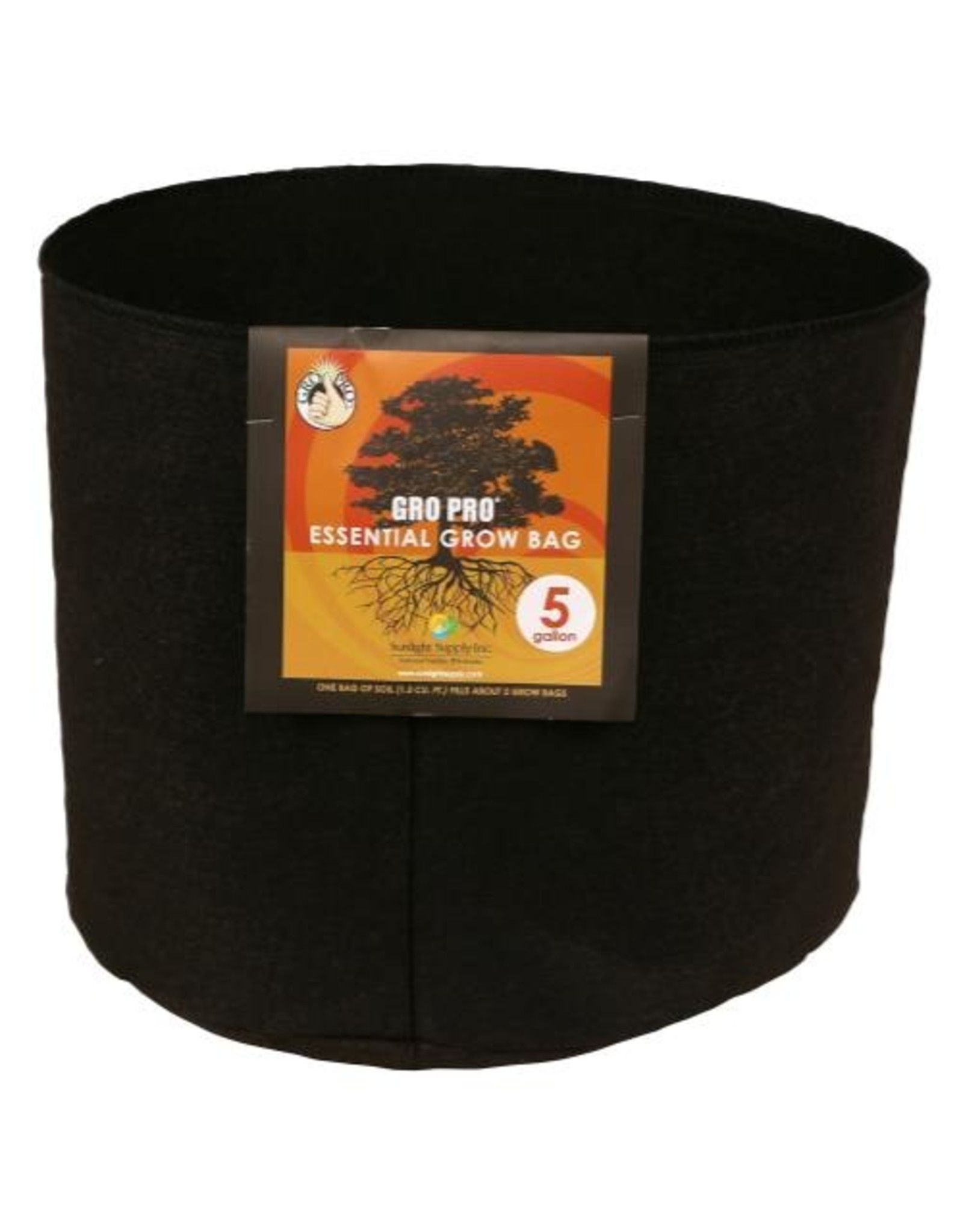 Gro Pro Gro Pro Essential Round Fabric Pot - Black 5 Gallon