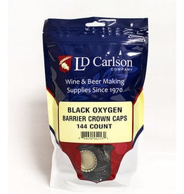 Caps - Beer Black Crown Oxy Barrier (144/Bag)