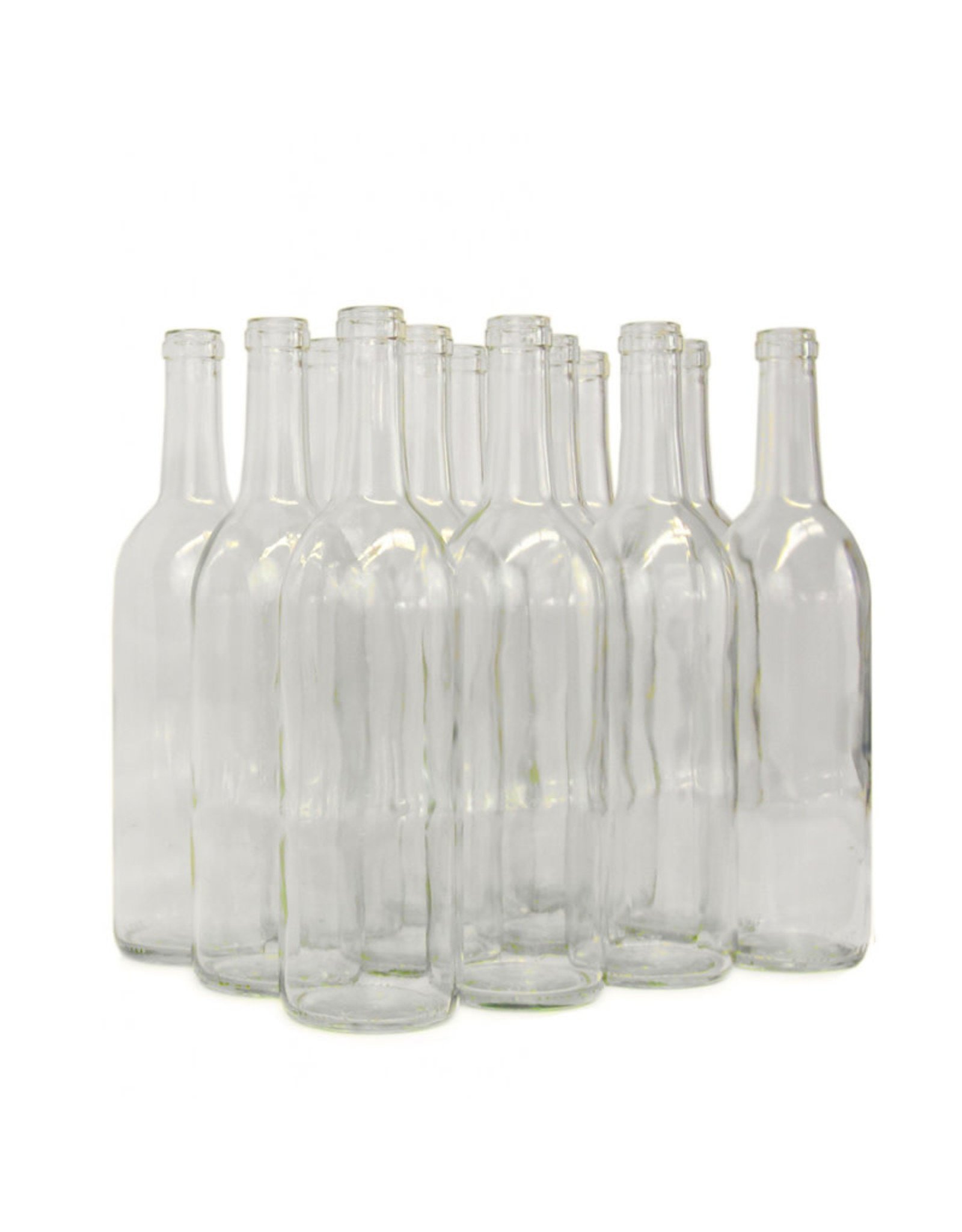 Wine Bottle 750mL Clear Bordeaux Flat Bottom CS/12