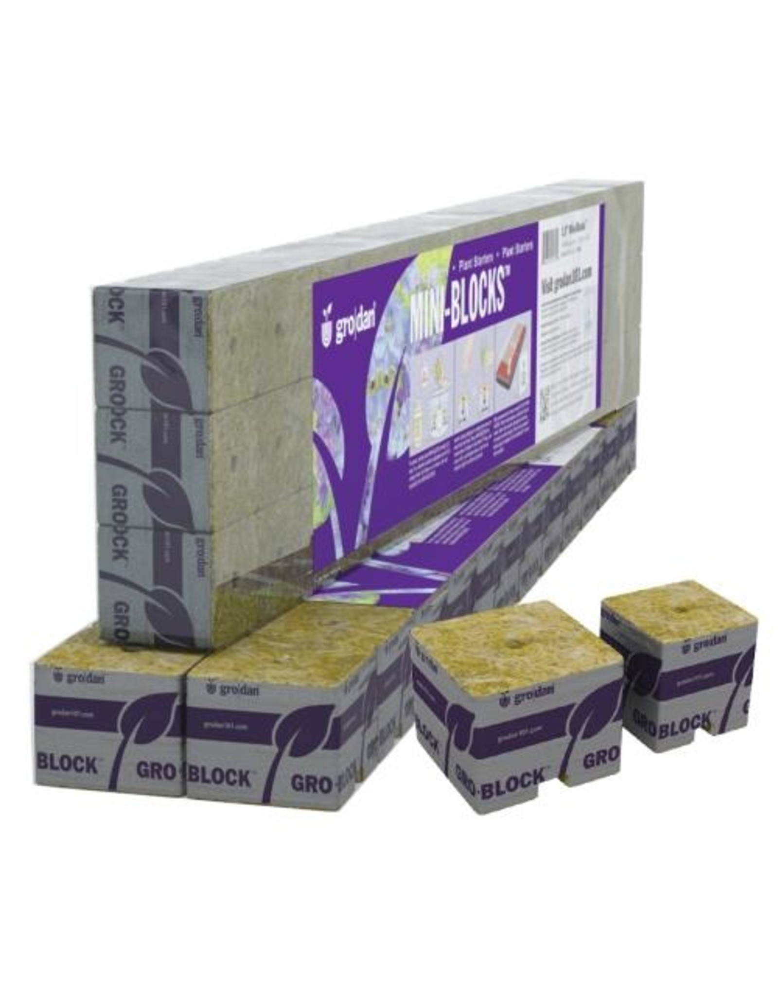 Grodan Gro Block Improved Mini Block 2" wrapped (24/strip - 60 strips/Cs) 1440 per case