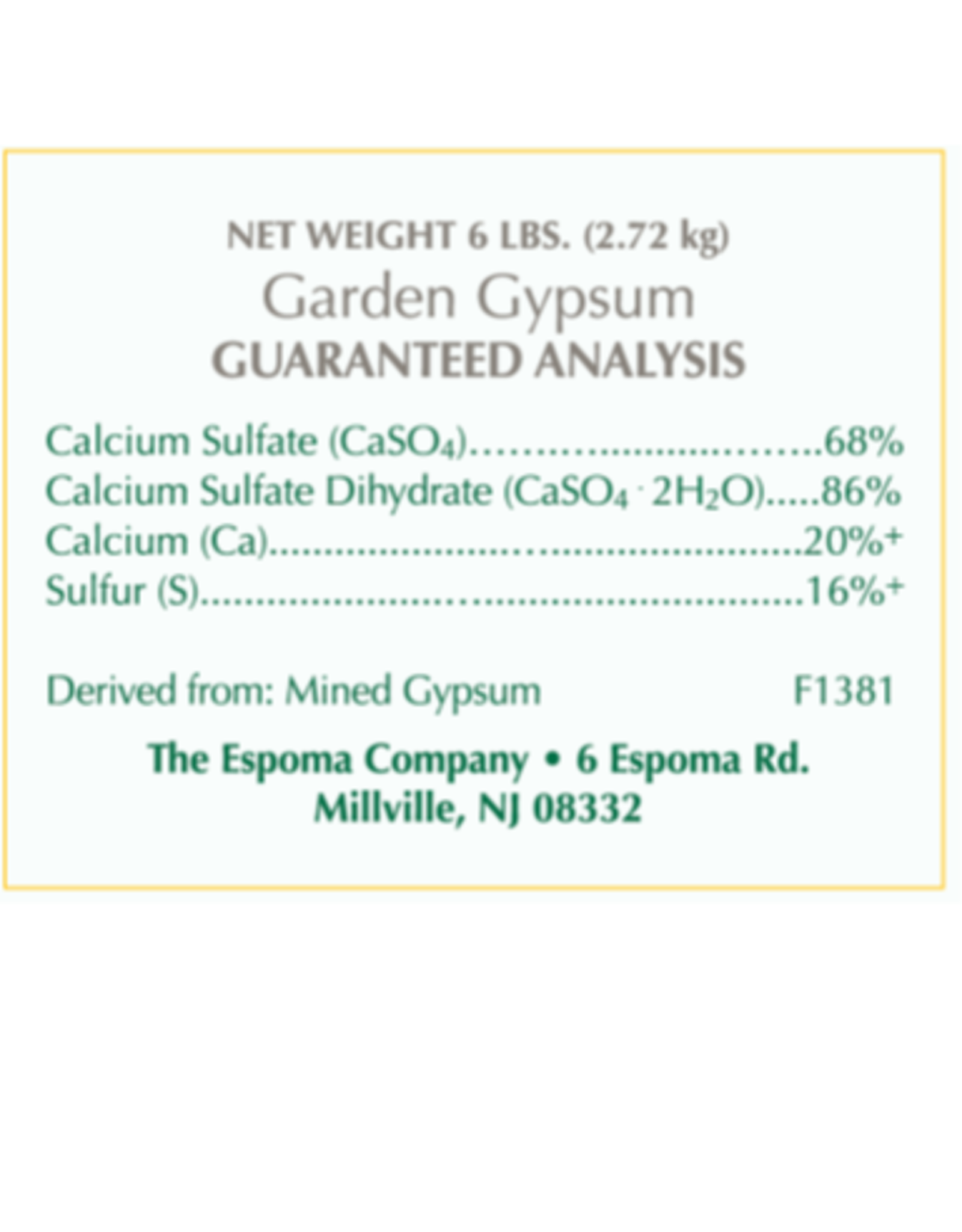 Espoma Organic Gypsum - 6lb