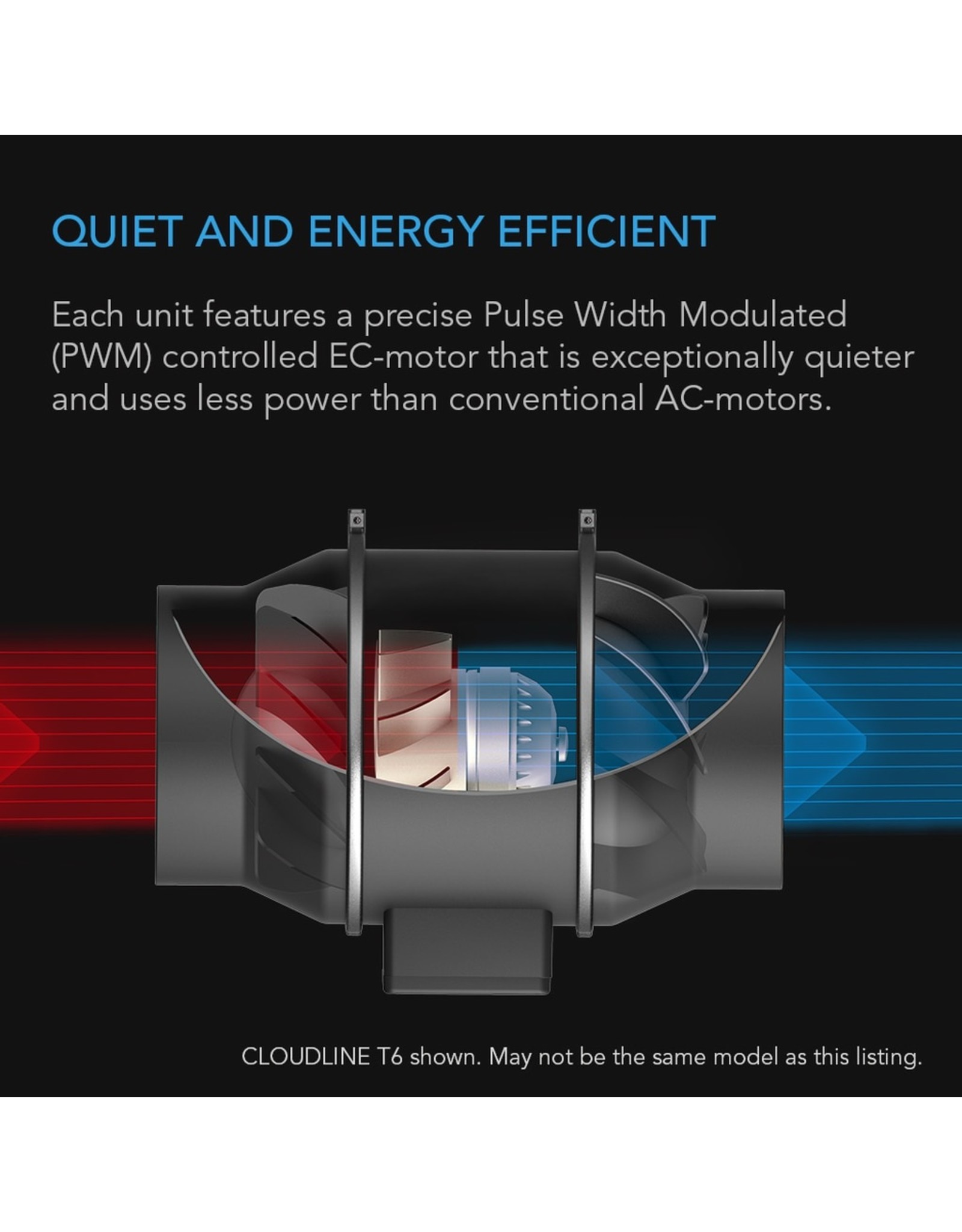 AC Infinity CLOUDLINE T6 - 6" Duct Fan w/  Temperature and Humidity Control