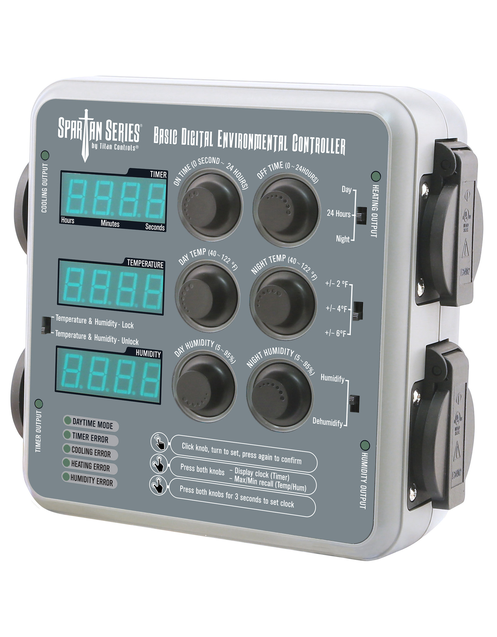 Titan Controls Titan Controls Spartan Series Basic Digital Environmental Controller (Temperature, CO2 Timer and Humidity)