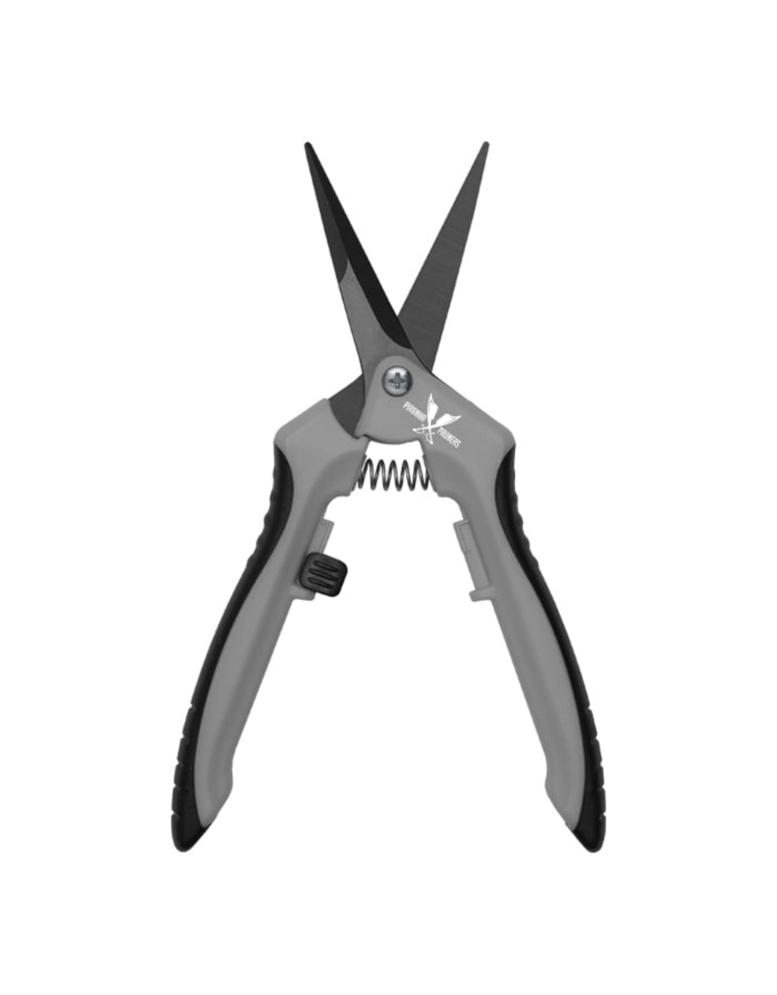 Piranha Piranha Pruner Trimming Scissors - Grey Handle & Curved Black Fluorine Blade