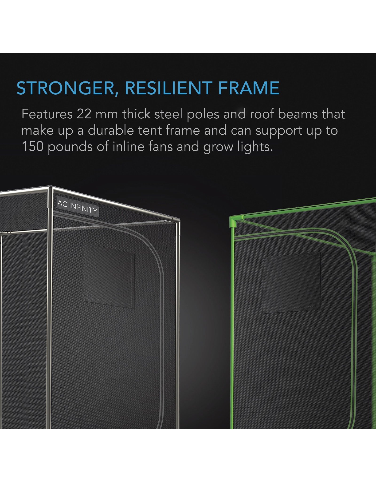 AC Infinity CLOUDLAB 844, Advance Grow Tent, 2000D Mylar Canvas, 48" x 48" x 80"