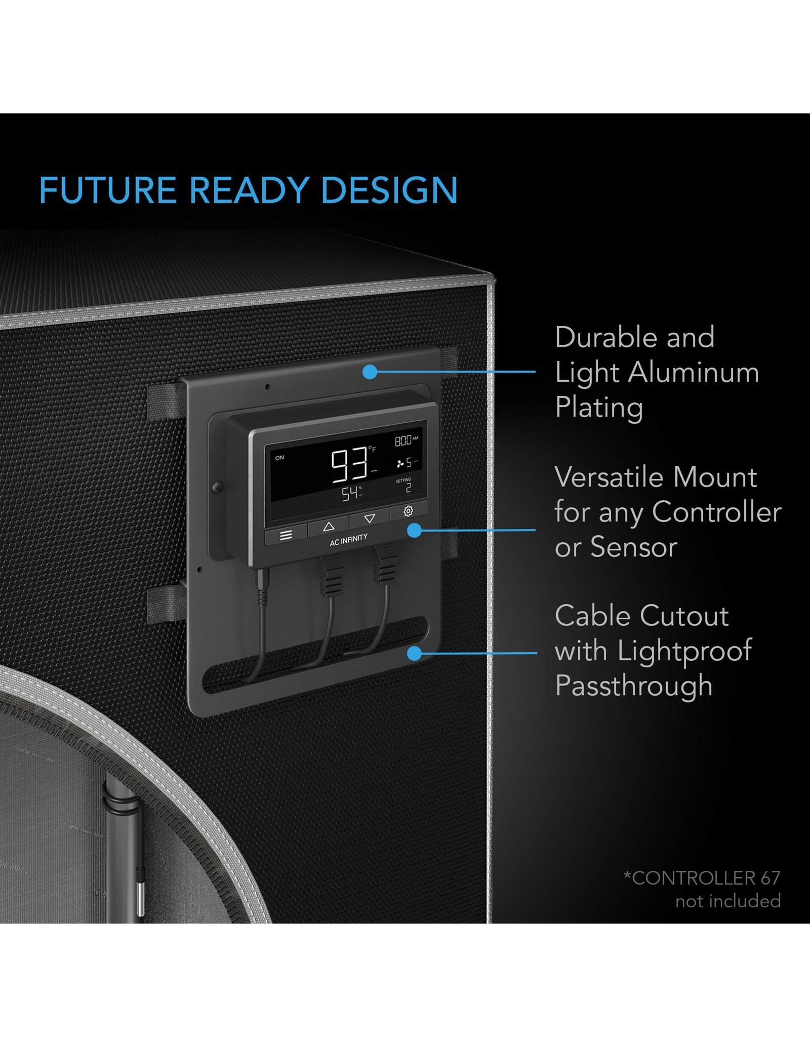 AC Infinity CLOUDLAB 733, Advance Grow Tent, 2000D Mylar Canvas, 36" x 36" x 72"