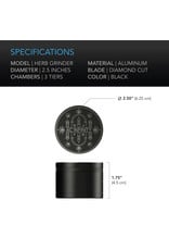 AC Infinity Magnetic 3-Chamber Herb Grinder Black - 2.5 INCH