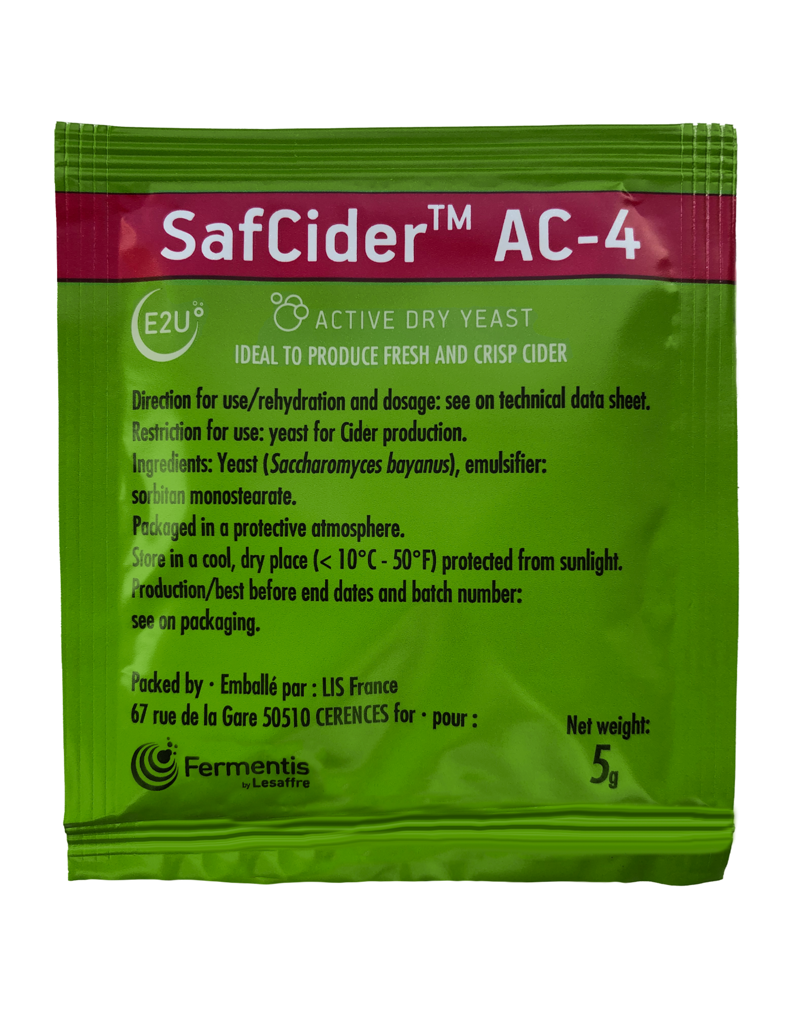 Fermentis Fermentis SafCider AC-4 Yeast 5 gram