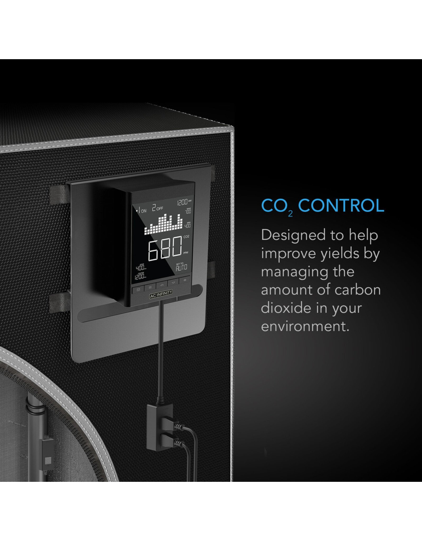 AC Infinity CO2 Controller, Smart Outlet Carbon Dioxide for Regulator and Inline Fans