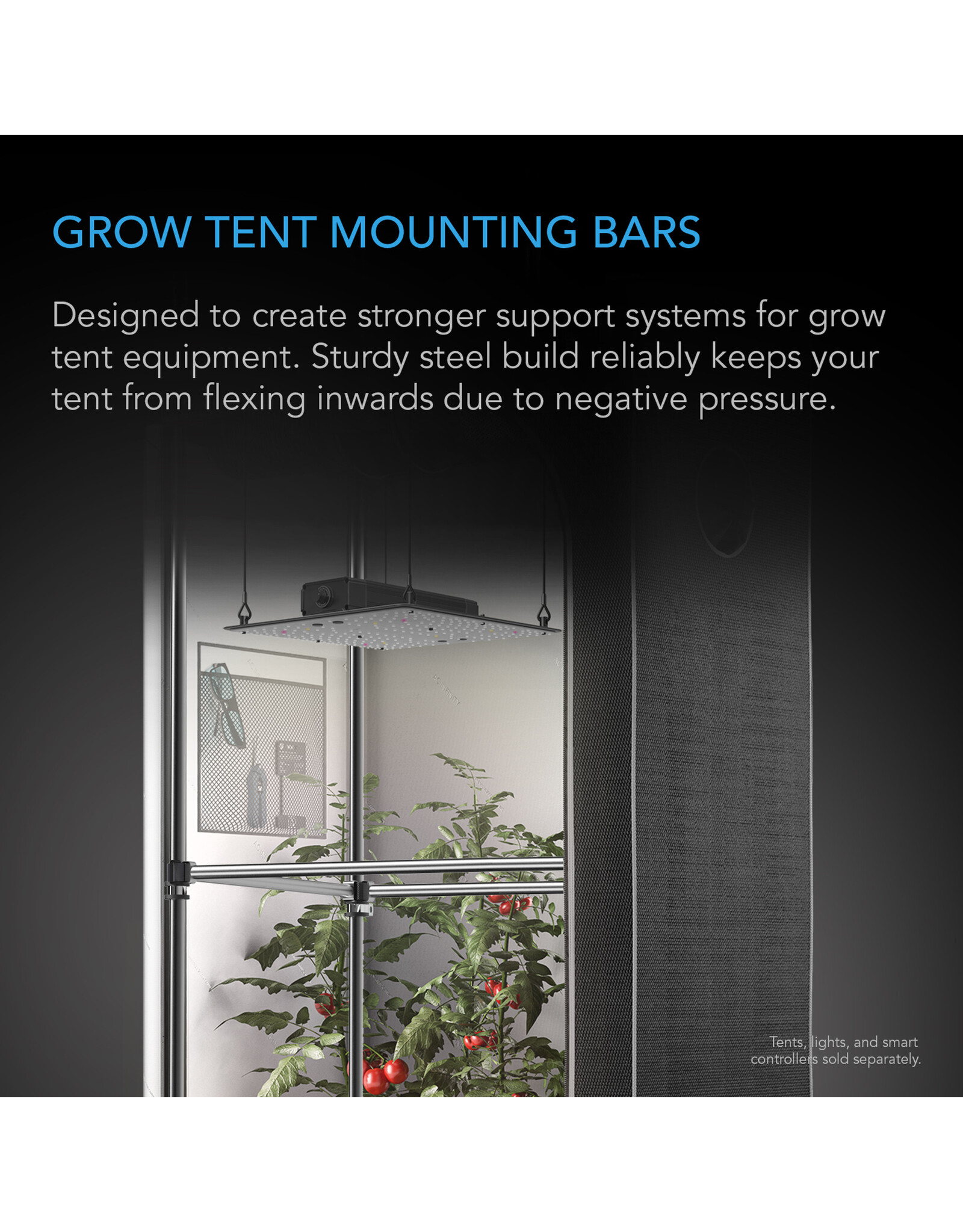 AC Infinity High CFM Kit Mounting bars for CLOUDLAB - 4' x 4'