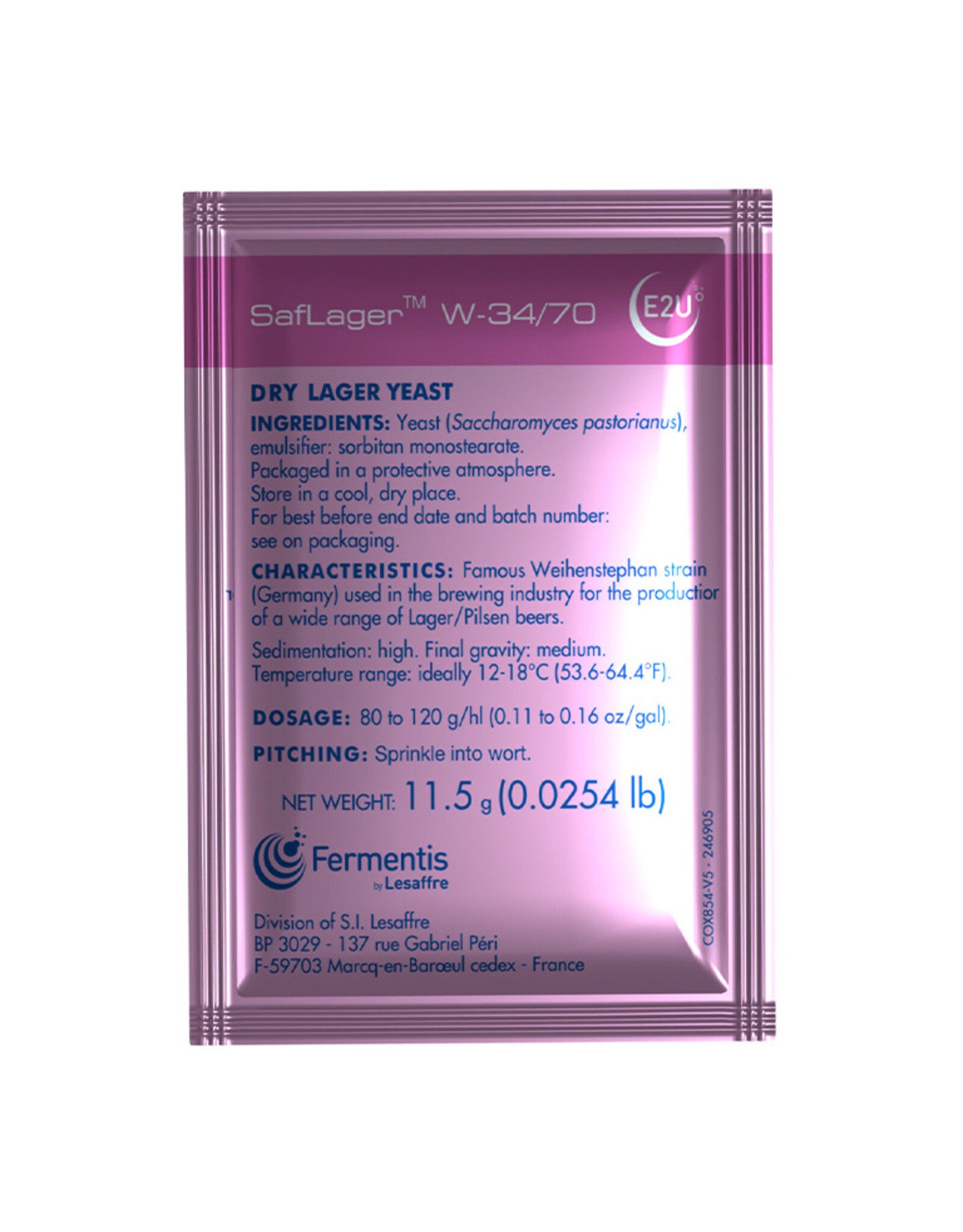 Fermentis Fermentis SaflLager W-34/70 Dry Lager Yeast