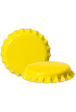 Caps - Beer Yellow Crown Oxy Barrier (144/Bag)