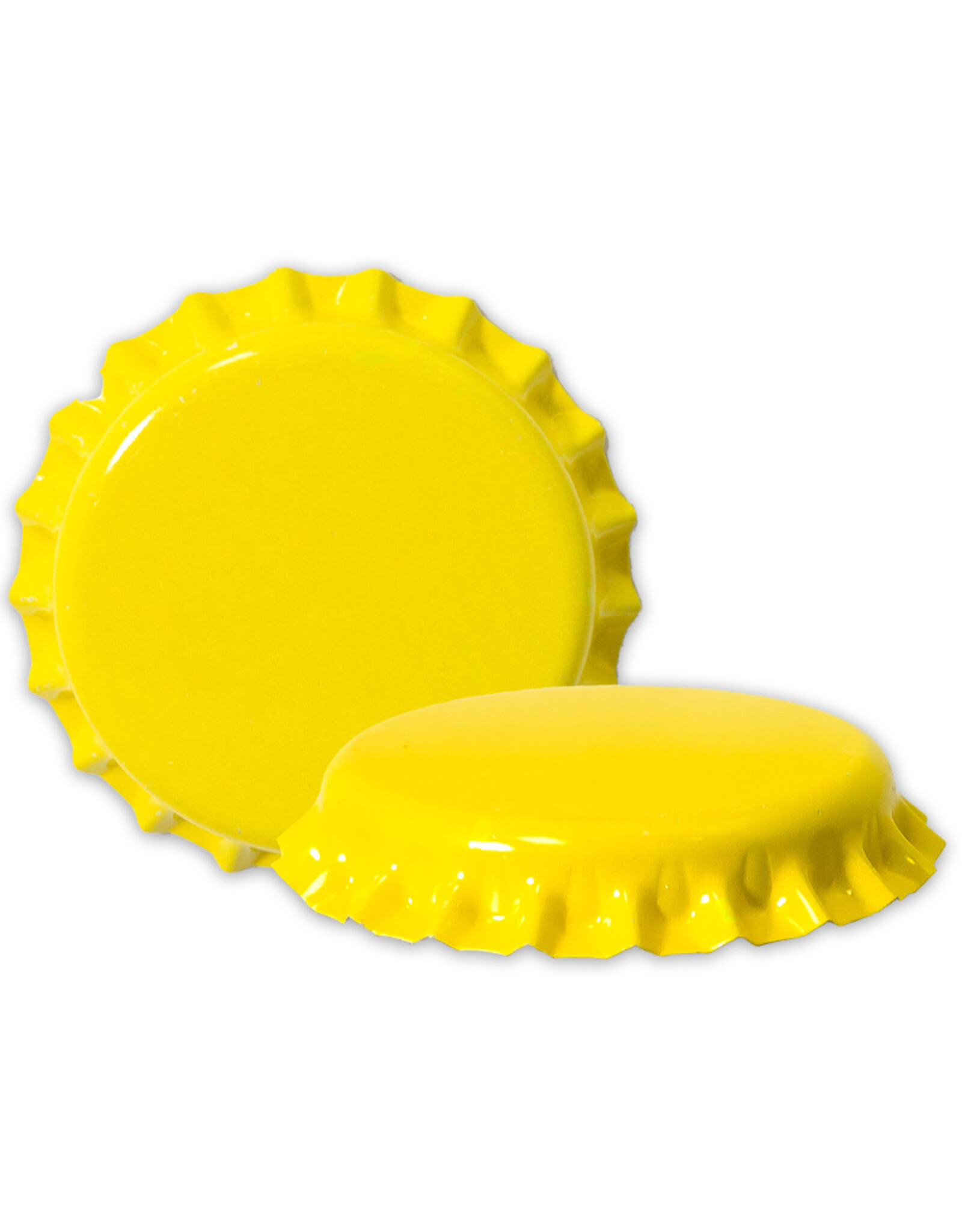 Caps - Beer Yellow Crown Oxy Barrier (144/Bag)