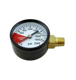 Gauge 2" 0-2000 lb Left Hand - 1/4" MPT