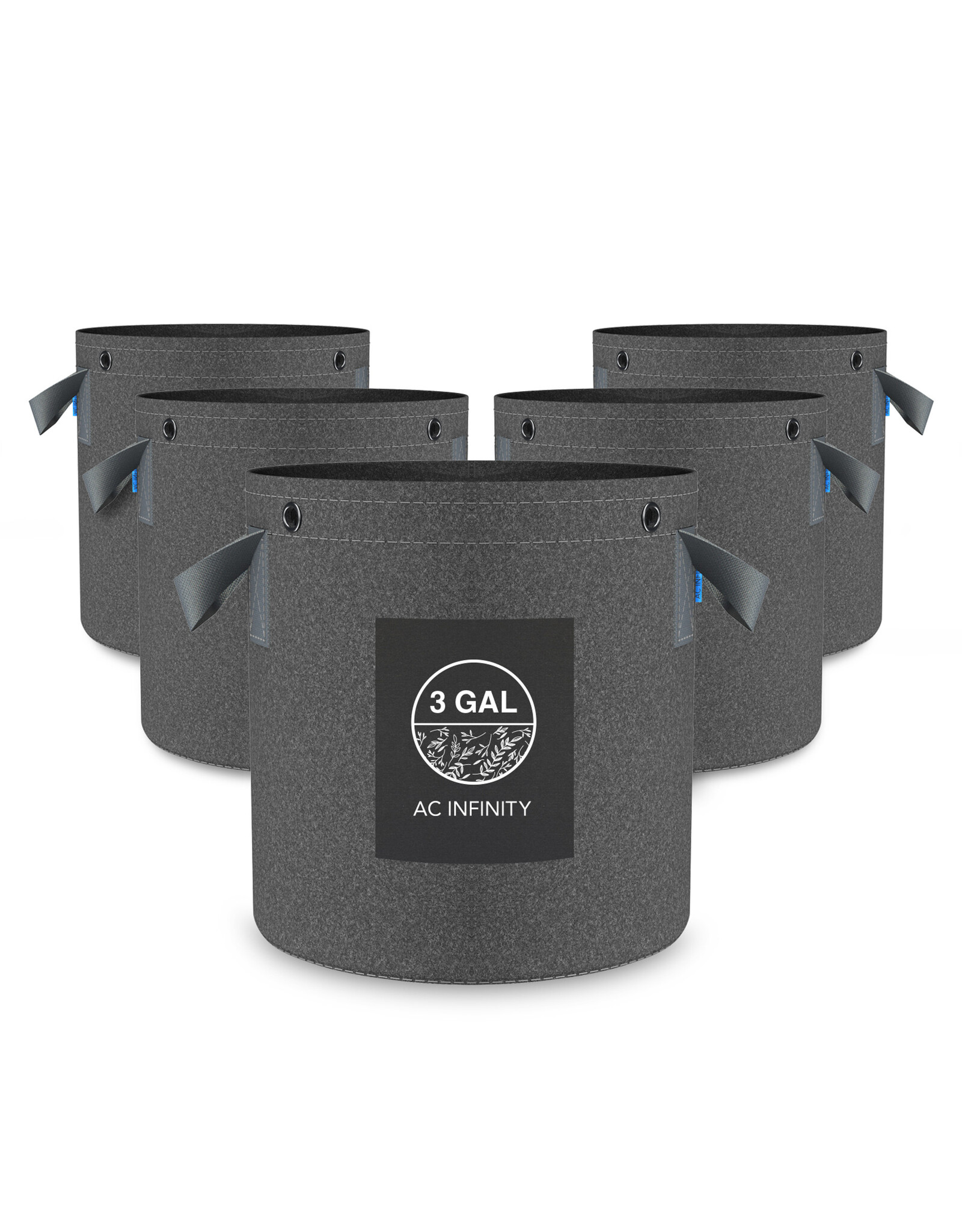AC Infinity Heavy Duty Fabric Pot 5/Pack - ROUND 3 Gallon