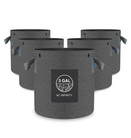 AC Infinity Heavy Duty Fabric Pot 5/Pack - ROUND 3 Gallon
