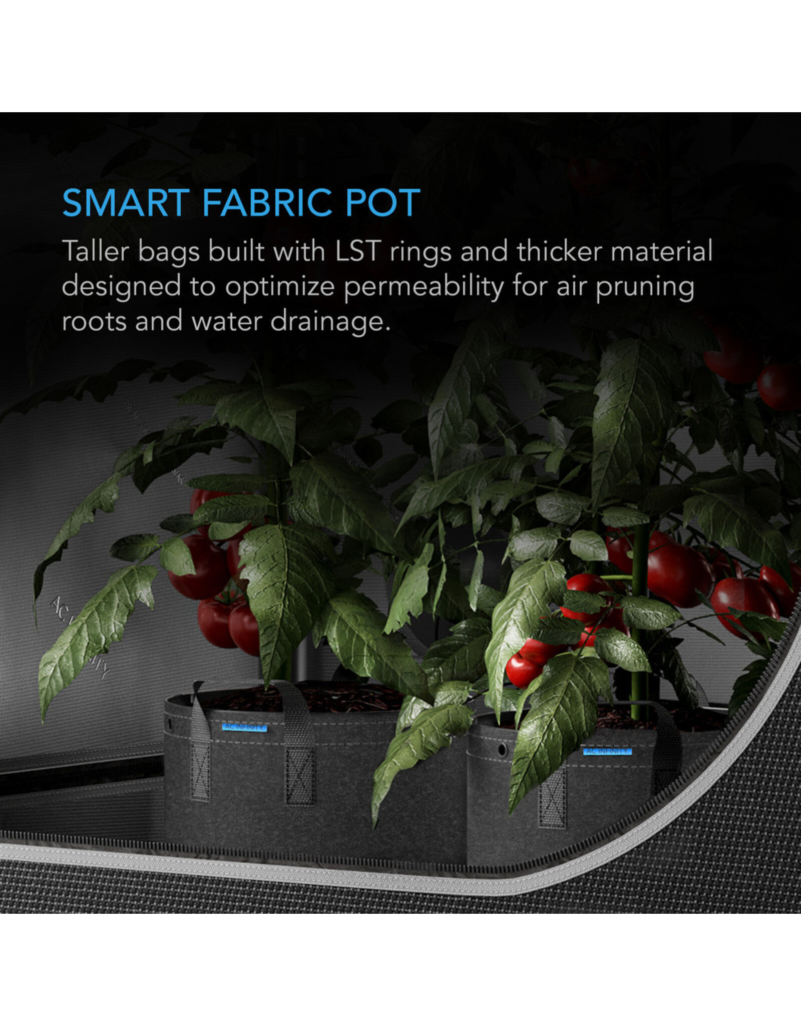 AC Infinity Heavy Duty Fabric Pot 5/Pack - ROUND 3 Gallon
