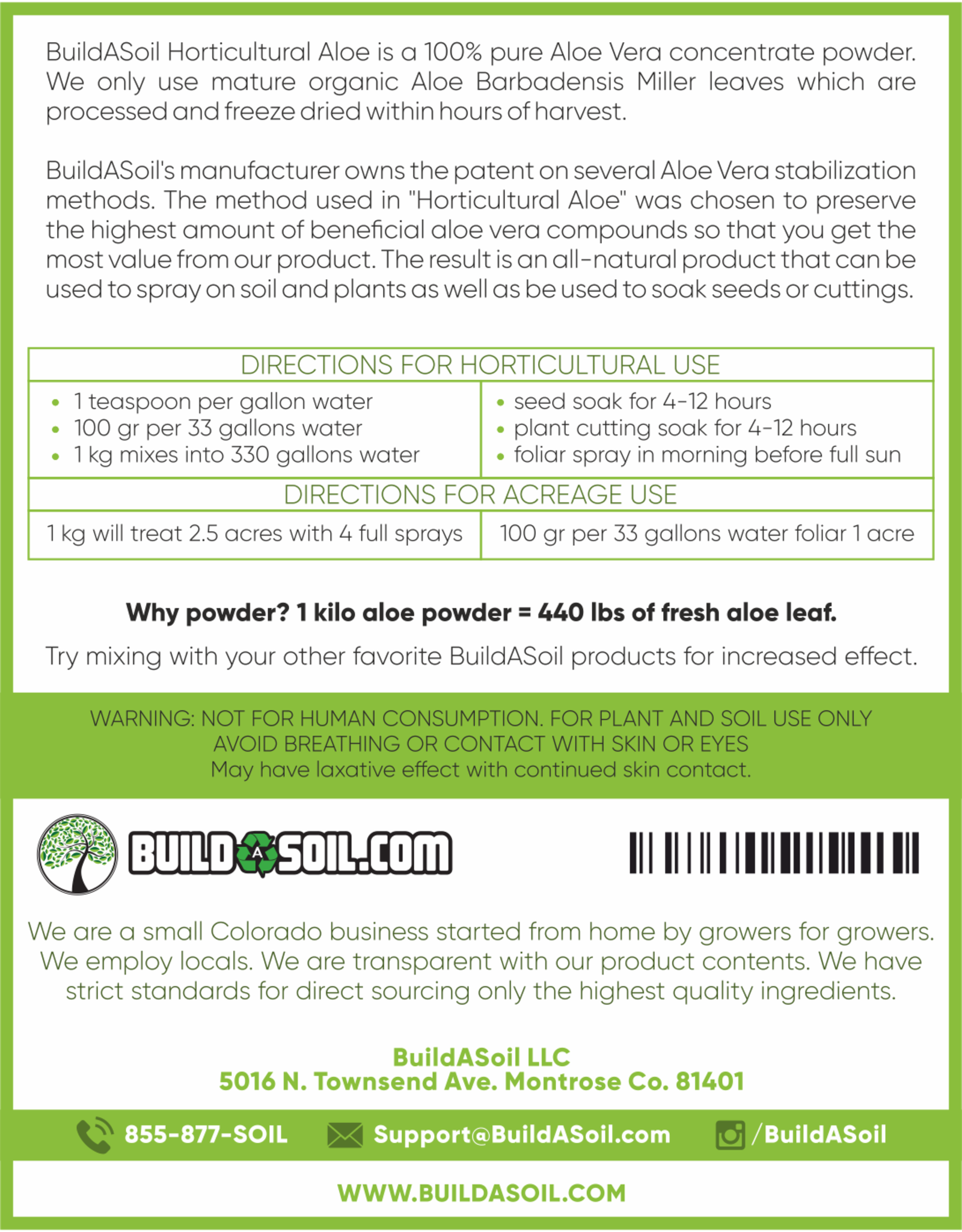 BuildASoil BuildASoil Horticultural Aloe - 1 oz