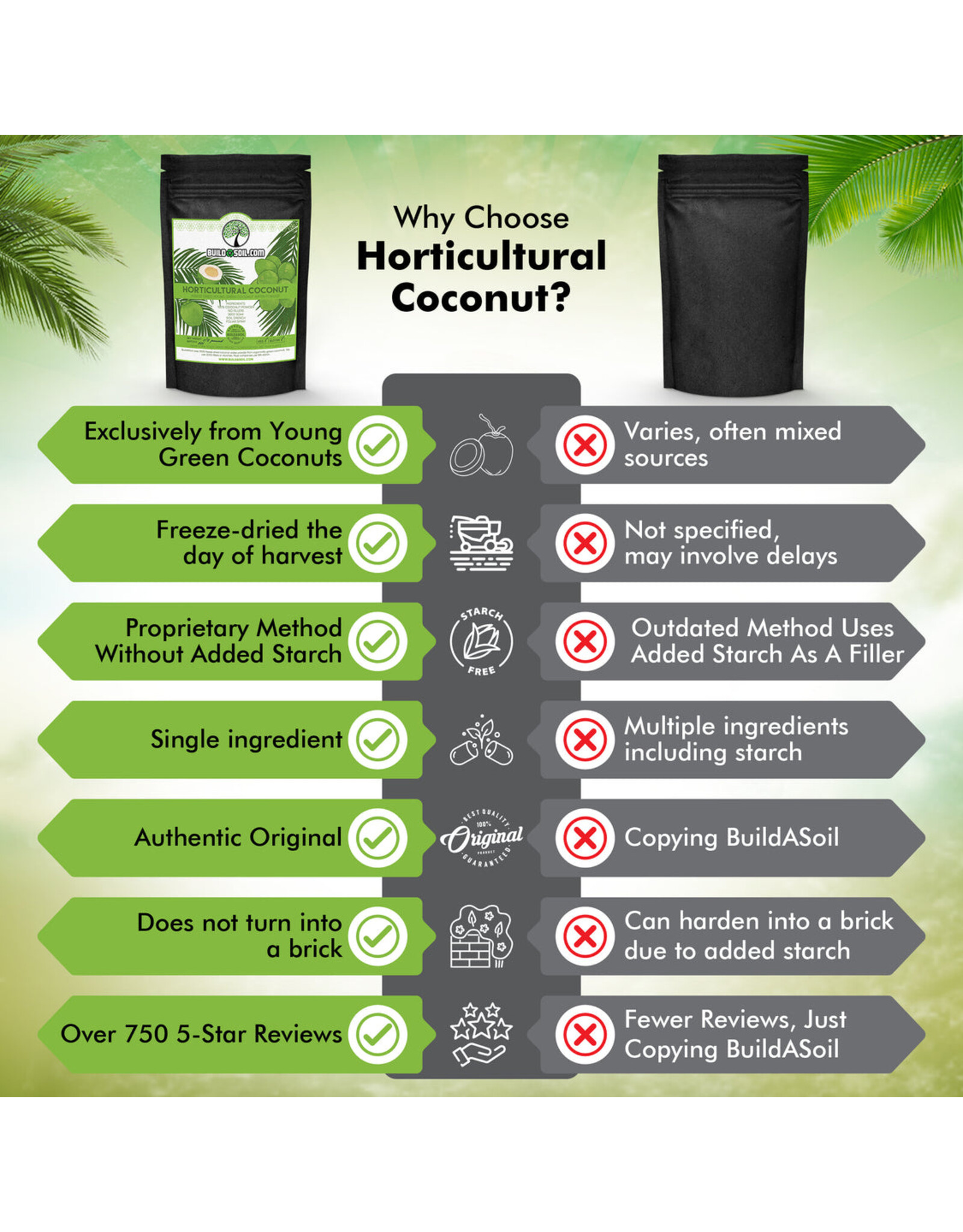 BuildASoil BuildASoil Coconut Water Powder - Raw Freeze Dried Organic - 1/2 lb