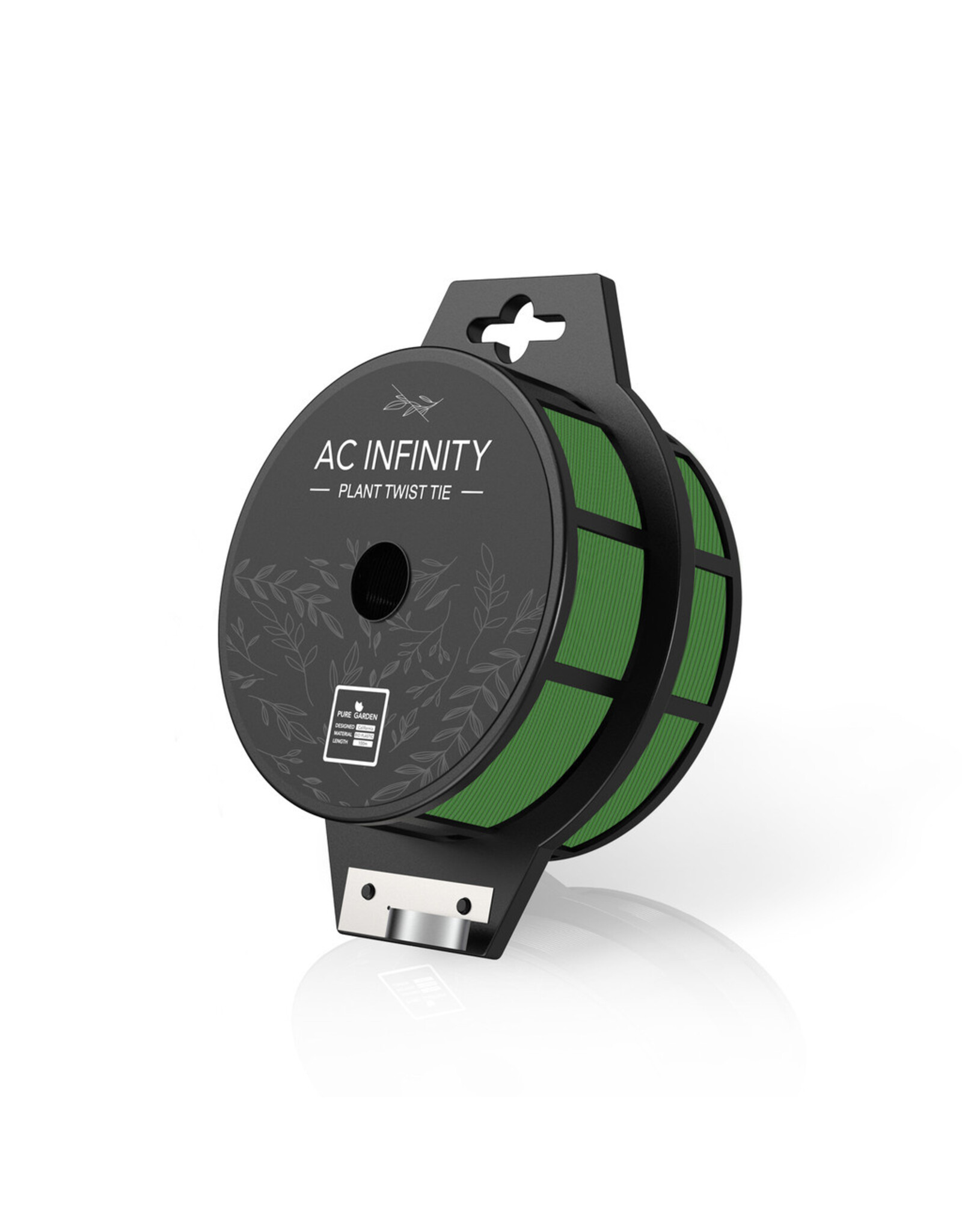 AC Infinity Green Twist Ties with Built-In Cutter, 100m