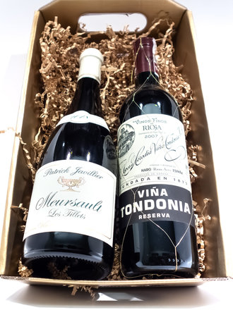 Accessories-Box Gold 2-Bottle Gift Tray